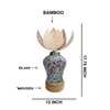 Devansh Rose Bamboo  Shade  Lamp With  Wood & Mosaic Glass Base For Decoration /Office/Home/Gifting/Study For Office/Home/Gifting -(12X12X17.75) Inches -