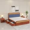 Yashvi Sheesham Solid Wood Queen Size Drawer Storage Bed In Honey Oak Finish