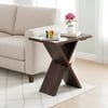 Darcy Sheesham Wood Contemporary Rectangle Set Of 2 Tea Table  Side Tables In Dark Walnut Finish