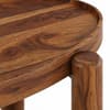 Pearl Sheesham Wood Side Table in Rustic Teak Finish