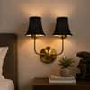 Devansh Metal Electric Wall Light in Gold Colour with Black Shade Count of 1 Light