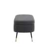Doe Buck Luxury Boucle Storage Bench in Grey Colour with Gold Tipped Legs