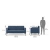 Felicity 3 Seater Sofa Cum Bed Colour Midnight Indigo Blue