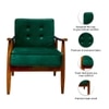 Armari Solid Wood Arm Chair in Bottle Green Color