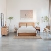 Kyoto Solid Wood Queen Hydraulic Bed in Brown Colour