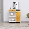 Hexa Red Multipurpose Storage Cabinet With 1 Drawer 1 Door in Frosty White And Giant Wood Colour