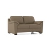 Farina 2 Seater Half Leather Sofa In Dark Truffle Italian Leather
