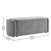Risibol   Velvet 2 Seater Ottoman Bench with Storage in Grey  Color