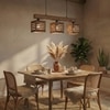 Lyon Brown Solid Wood Cluster Hanging Light