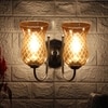 Devansh Steel Electric Wall Light in Steel Colour with Lavender Shade Count of 2 Lights