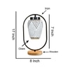 Devansh Multicolor Glass Wooden & Iron  Table Lamp -17 Inch Height  -Mnki