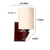 Devansh Solid Wood Electric Wall Light in off-white Colour with off-white Shade Count of 1 Light