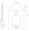 Paola  Amber Glass And Wood Table Lamp With Beige Cotton Shade