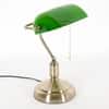 Lawyer Antique Brass Metal and Glass Study Table Lamp