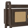 Strava Solid Wood and Cane Study and bookshelf with in Dark chestnut Finish