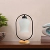 Devansh Milky Glass Wooden & Iron  Table Lamp -17 Inch Height  -Uyh