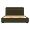 Milan Engineered Wood King Size Beds With Storage In Deep Olive Velvet
