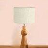 Devansh White Jute Table Lamp With  Wood Natural Base (7X18.25 Inches)-10
