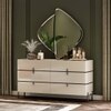 Naomi Dresser With Mirror In High Gloss Beige Finish