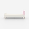 Minimalist Kids Single Bed in White and Pink Stripes