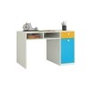 Alana Study Desk with Cabinet Drawer and Shelf in Mango Yellow Azure Blue Colour