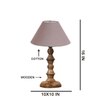 Devansh Grey Cotton Table Lamp With Wood Natural Base (10X10X16) Inches)-32