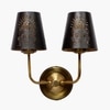 Devansh Metal Electric Wall Light in Gold Colour with Black Shade Count of 2 Lights