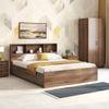 Jasper Engineered Wood Queen Size Box Storage Bed In Classic Walnut Finish