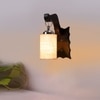 Devansh Solid Wood Electric Wall Light in Brown Colour with White Shade Count of 1 Light