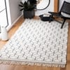Imperial Knots Grey and Ivory Hand Woven Dhurrie 5x8 Feet
