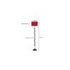 Connor Red Fabric Floor Lamp with Black Iron Base