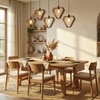 Hexad 5 Series Brown Solid Wood Cluster Hanging Light