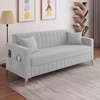 Convil Velvet 3 Seater Sofa in Grey Color