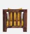 Salamanca Sheesham Wood 1 Seater Sofa In Mustard and Provincial Teak Finish