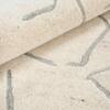 Handmade Wool Shaped Rug Modern Abstract Ivory Green 9 x 12 Feet Carpet