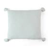 Streak Blue Melange Quilted Cushion Cover With Tassels 18X18 Inches
