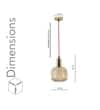 DEMARIUS Amber Glass Single Light Hanging Pendant