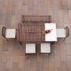 Covent Garden Mild Steel Outdoor Dining Table with Four Chairs and Bench in Grey Colour