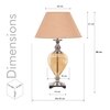 Hinton Amber Glass And Nickel Finish Metal Table Lamp With Beige Cotton Shade