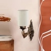 Devansh Metal Electric Wall Light in Antique Gold Colour with off-white Shade Count of 1 Light