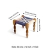 Oakville Sheesham Wood Vintage Seater Maachi Bench Set 2 Stools In Multi Colour Chindi White Rope