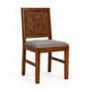 Globally Indian Amelie Solid Sheesham Wood 6 Seater Dining Table Set 6 Chairs Grey