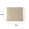 Moss Knit Foil Print Cushion Cover  Pale Whisper Silver 16X16 Inches
