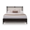 Cayman Upholstered Queen Size Non Storage Bed in Oak Grey and Cream White