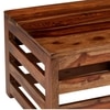 Kingsville Sheesham Wood Contemporary Square Coffee Table In Natural Teak Finish