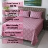 Romi Pink Floral 400 TC Cotton Flat Queen Size Bedsheet with 2 Pillow Covers – Threads