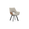 Casey Swivel Dining Chair In Beige And Tan Set Of 2