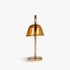 Lior Handicrafted Table Lamp in Antique Silver Brass finish and Amber Colour