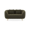 Amora 2 Seater Fabric Sofa In Deep Olive Velvet Colour
