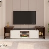 Bluewud Optimal Engineered Wood Tvcabinet In Brown Maple & White Finish